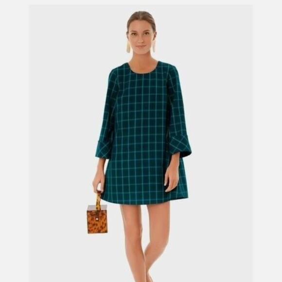TUCKERNUCK Chambers Dress Aegean Teal Windowpane Plaid {MM3} - Picture 2 of 6